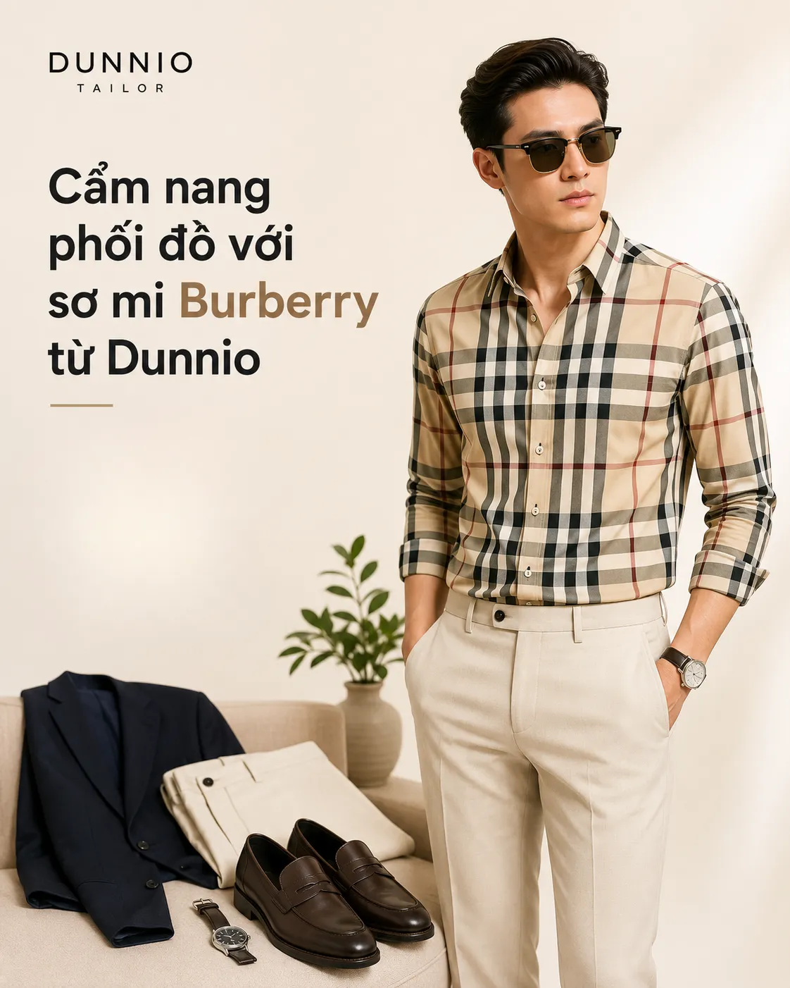 phoi do voi so mi Burberry