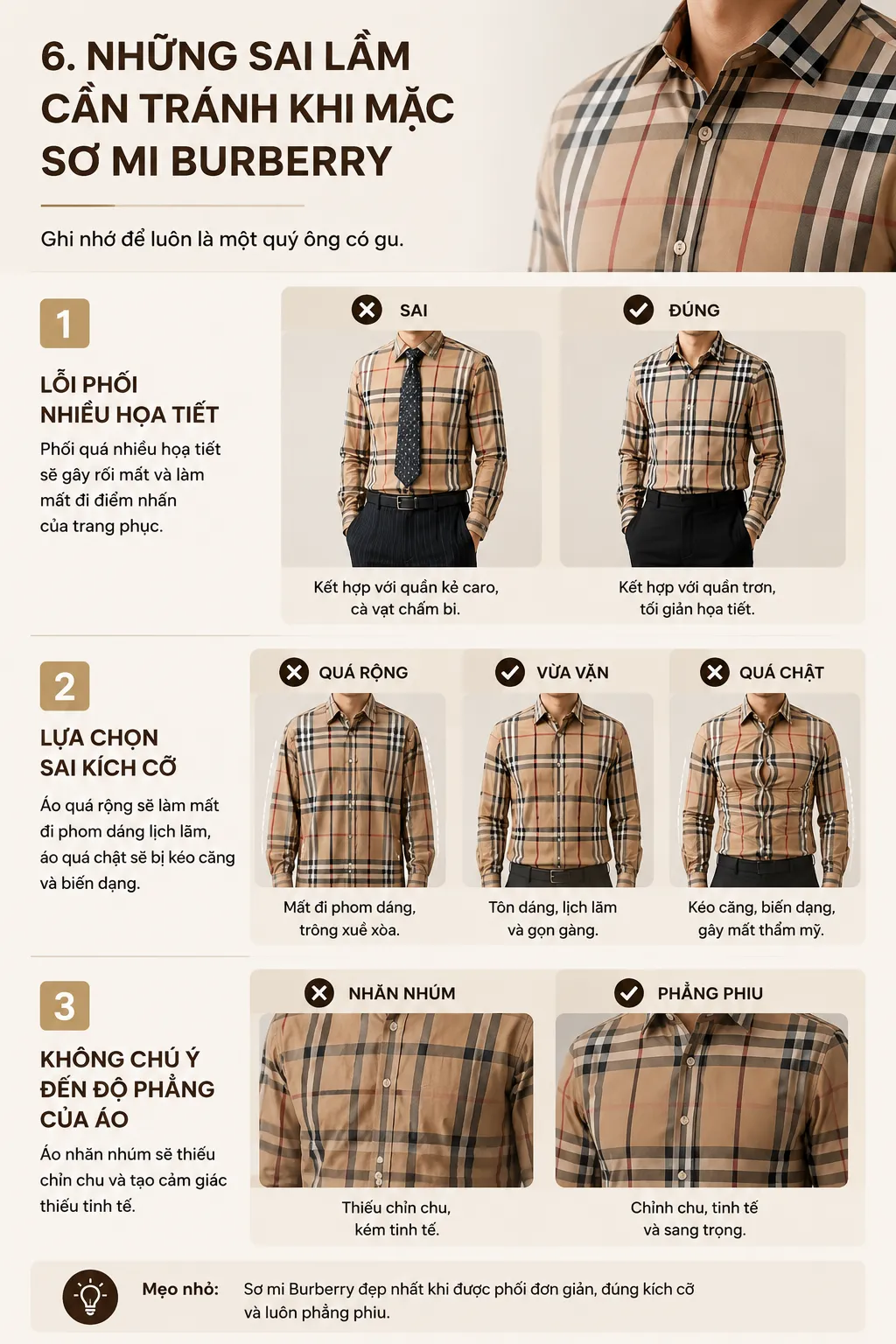sai lam khi mac so mi Burberry