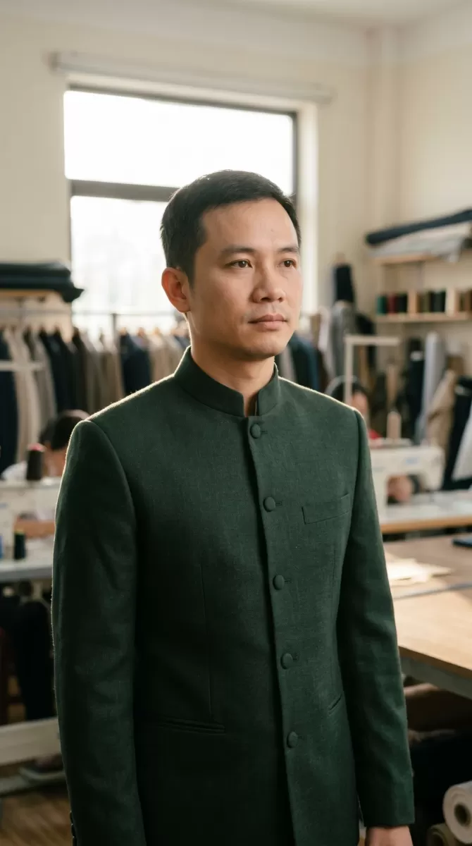 Nehru suit–vest cổ trụ-1.6