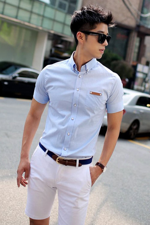 Image result for áo sơ mi ngắn tay nam